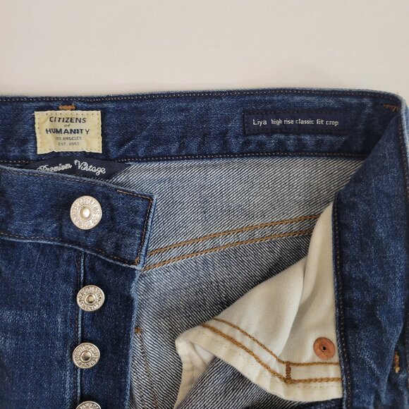 COH Liya High Rise Classic Fit Distressed Crop Cut off Hem Jean - Picture 9 of 11